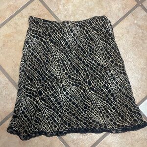 Classiques Entier Black and Tan Patterned A-Line Skirt